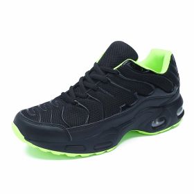 Men's shoes spring and autumn new all-palm air cushion running sneakers all-match trend men's platform casual shoes (Color: green, size: 45)