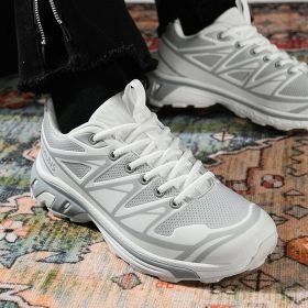New men's outdoor mountaineering sneakers running shoes Fashion trend sneakers (Color: White, size: 40)