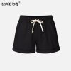 Running Gym Sports Women Shorts Wide Leg Drawstring Elastic Waist Lace up Short 2021 Summer Solid Loose Casual Female Bottoms