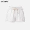 Running Gym Sports Women Shorts Wide Leg Drawstring Elastic Waist Lace up Short 2021 Summer Solid Loose Casual Female Bottoms