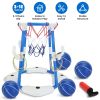 Summer Pool Basketball Hoop Toy Set With 4 Basketballs 4 Circles Pump Floating Swimming Pool Basketball Games Poolside Water Play Toy For 3-12Years Ol