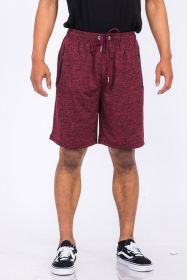 Weiv Marbled Active Running Shorts (Color: burgundy, size: L)