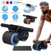 Automatic Rebound Abdominal Wheel Anti-slip AB Roller Wheel with Kneel Pad Phone Holder Home Gym Abdominal Exerciser for Men Women