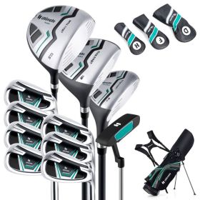 11 Pieces Complete Golf Club Package Set (Color: green)
