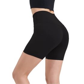 Women's High Waist Biker Shorts Tummy Control Pants Athletic Leggings Spandex Booty Shorts with 6.3In Inseam No Front Seam for Workout Yoga Running Vo (Color: Black, size: XL)