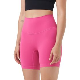 Women's High Waist Biker Shorts Tummy Control Pants Athletic Leggings Spandex Booty Shorts with 6.3In Inseam No Front Seam for Workout Yoga Running Vo (Color: 1PcPink+1PcGrey+1PcCoffee, size: S)