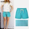 Running Gym Sports Women Shorts Wide Leg Drawstring Elastic Waist Lace up Short 2021 Summer Solid Loose Casual Female Bottoms