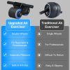 Automatic Rebound Abdominal Wheel Anti-slip AB Roller Wheel with Kneel Pad Phone Holder Home Gym Abdominal Exerciser for Men Women